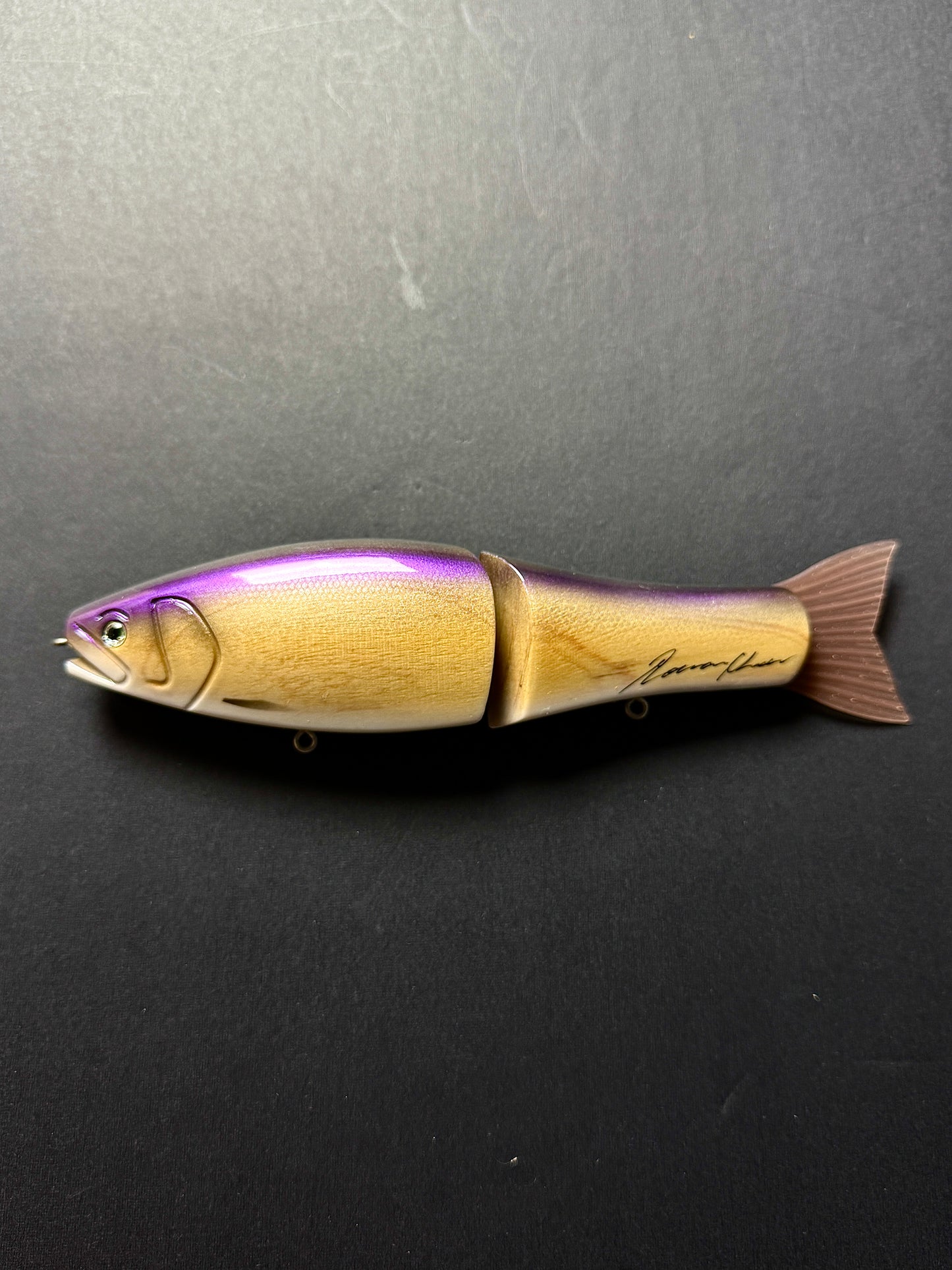Roman Made Negotiator Purple Wood Bottom Hook | Jointed Swimbait Lure