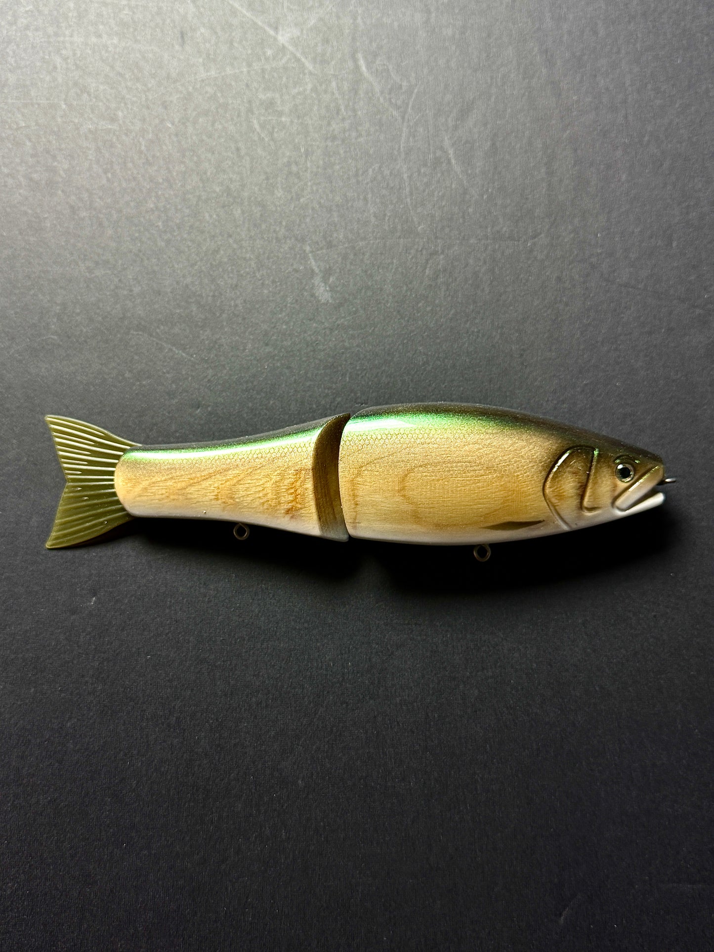 Roman Made Negotiator Natural Emerald Wood Bottom Hook | Jointed Swimbait