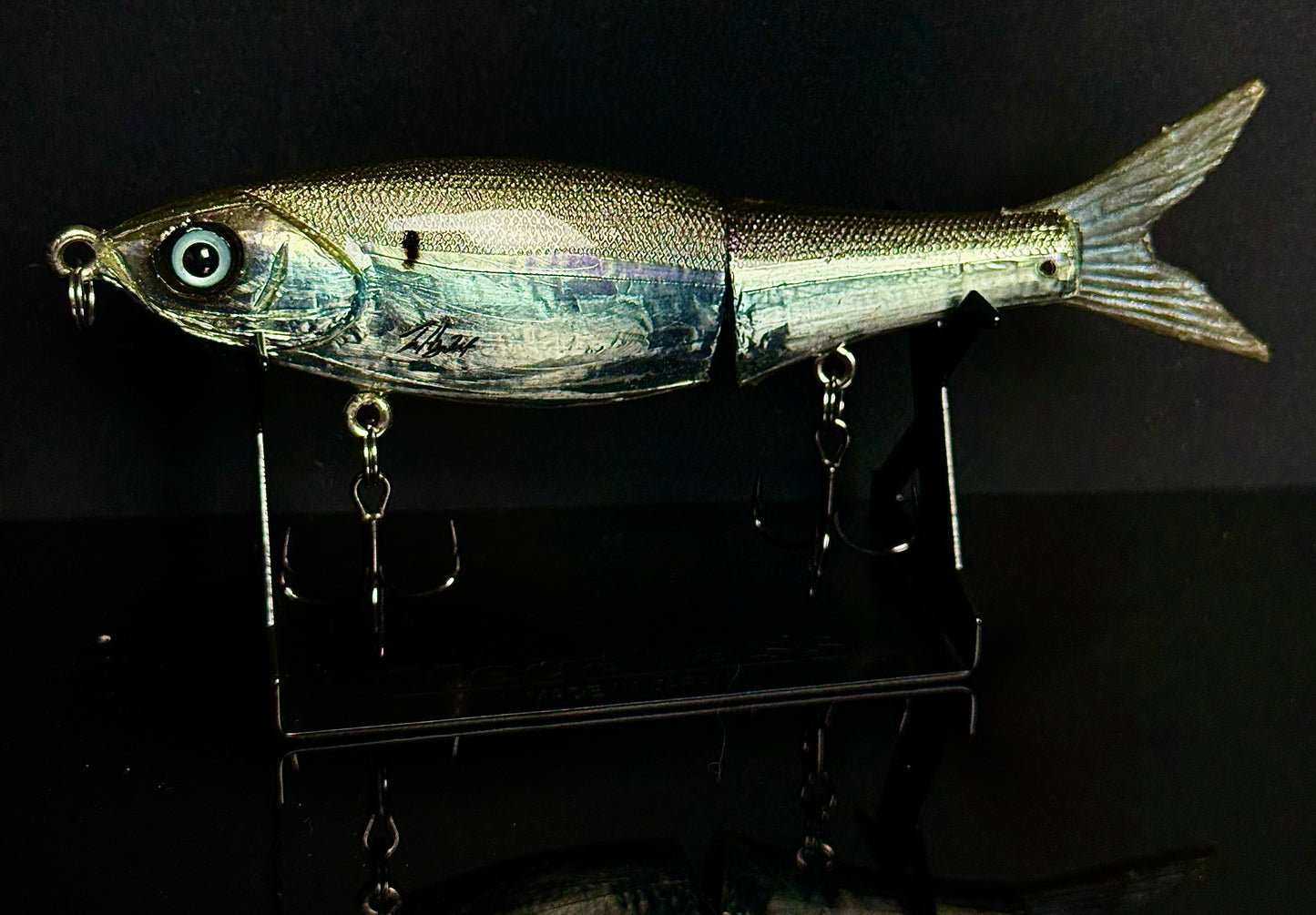 Tater Hog "Hustling Herring Mini Glide Bait" Foiled Blueback Herring Swimbait