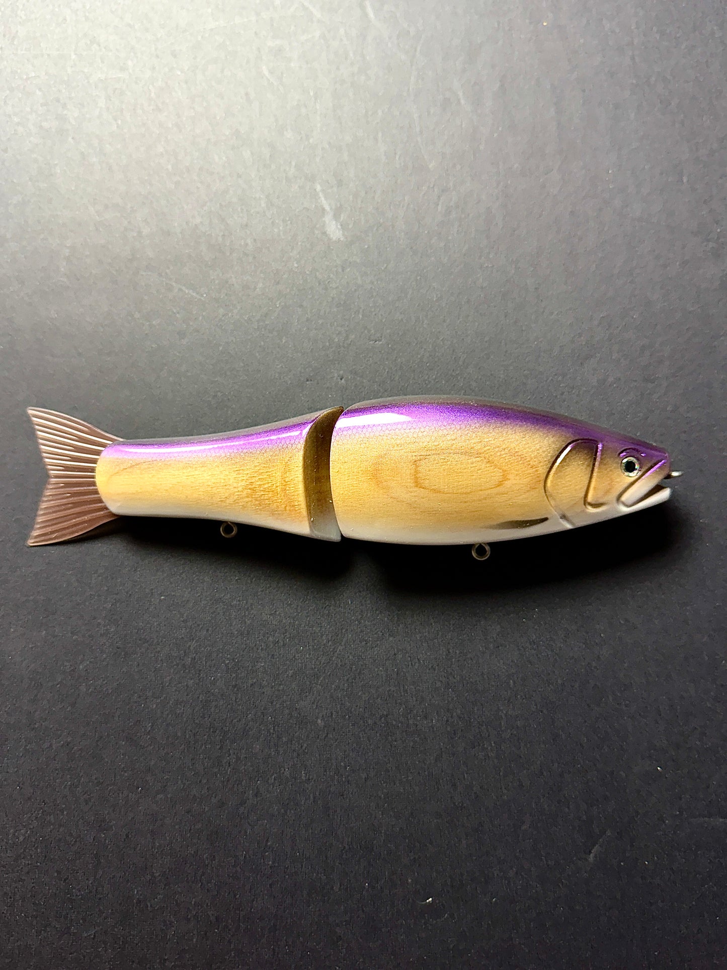 Roman Made Negotiator Purple Wood Bottom Hook | Jointed Swimbait Lure