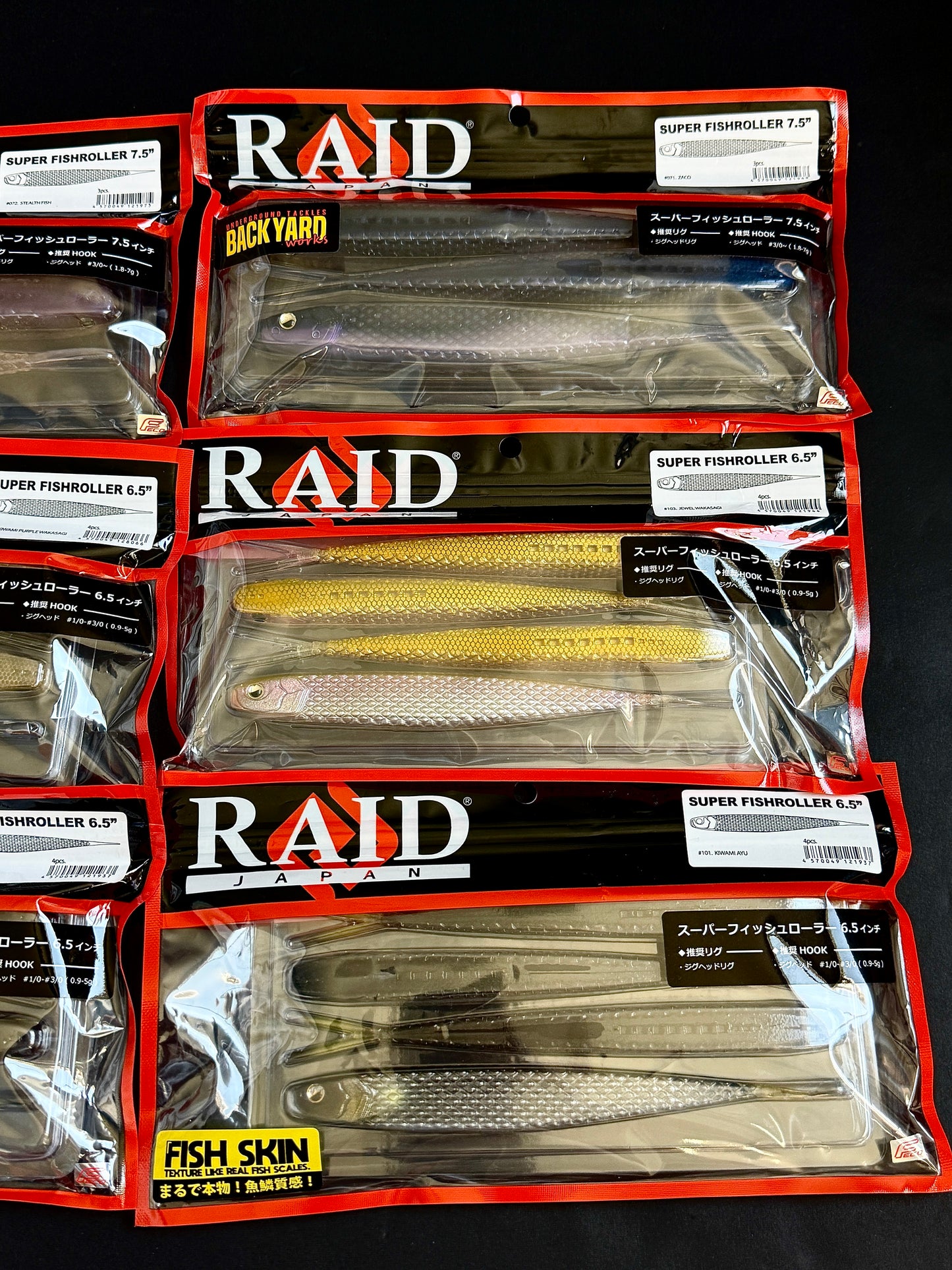 Raid Japan Super Fish Roller Lot – 6.5" & 7.5" Swimbaits (6-Pack)