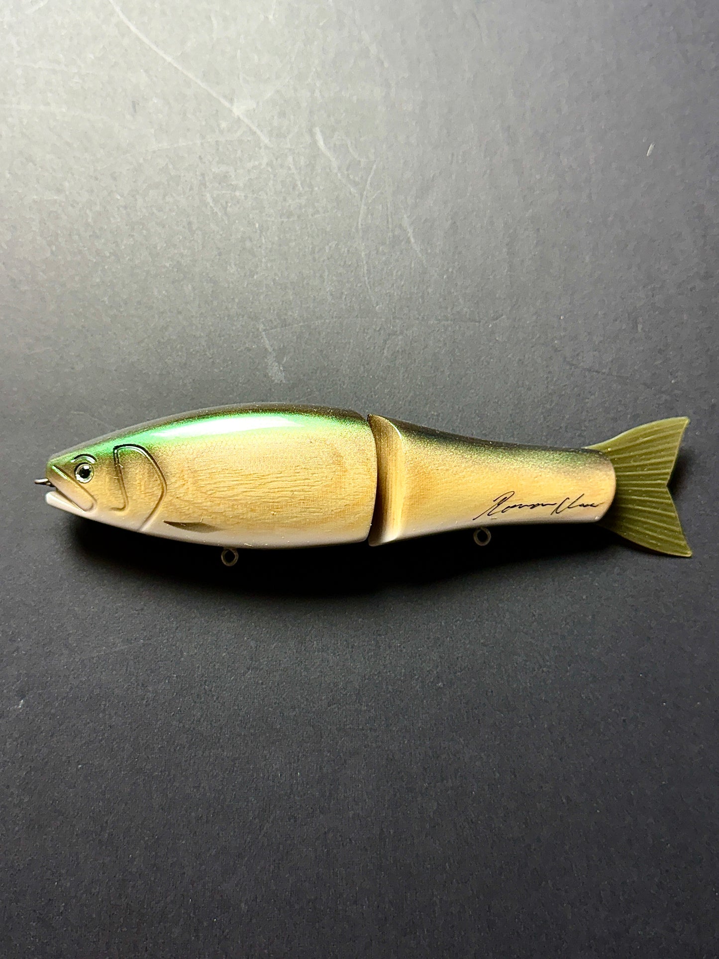 Roman Made Negotiator Natural Emerald Wood Bottom Hook | Jointed Swimbait
