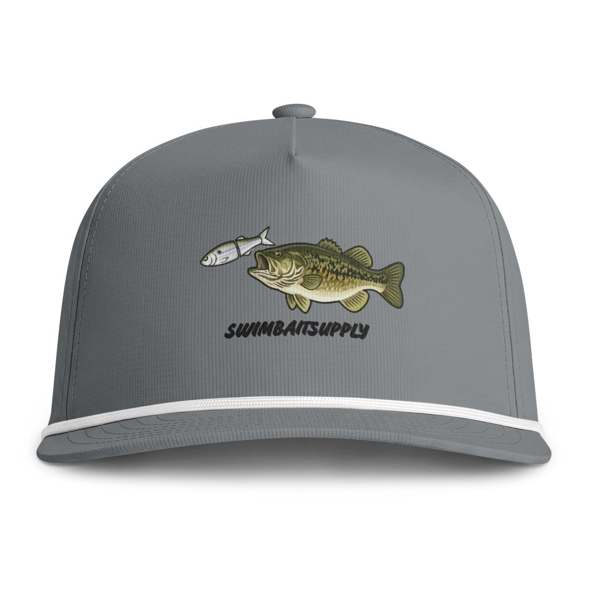 Largemouth Bass Fishing Hat | Rope Snapback Cap, Embroidered Fish Logo