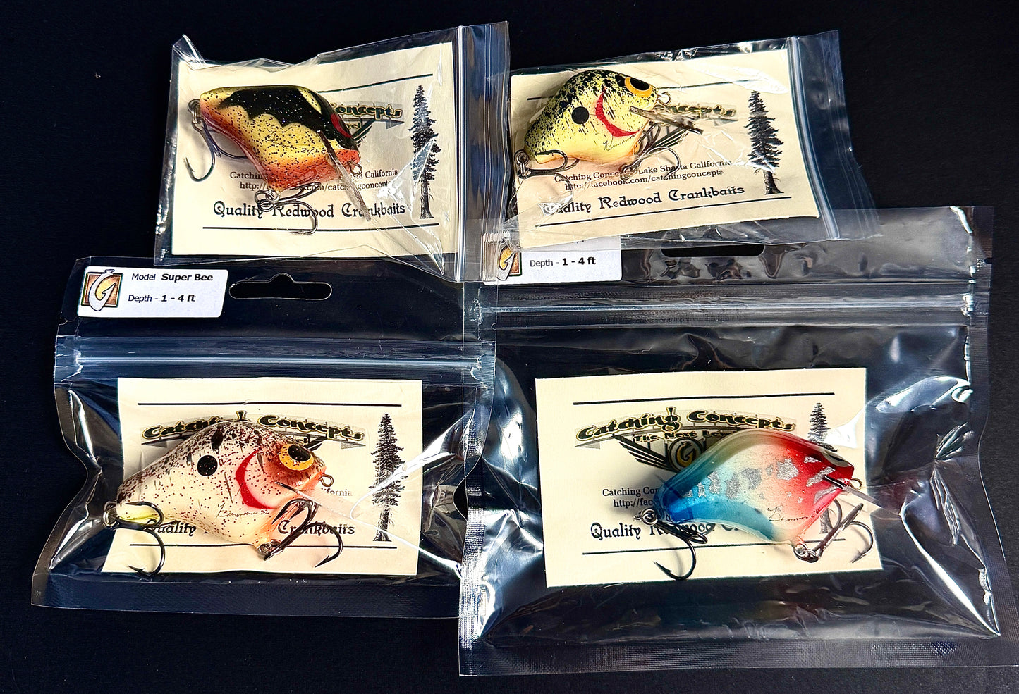 Catching Concepts Handmade Redwood Crankbait - Premium Square Bill Fishing Lure