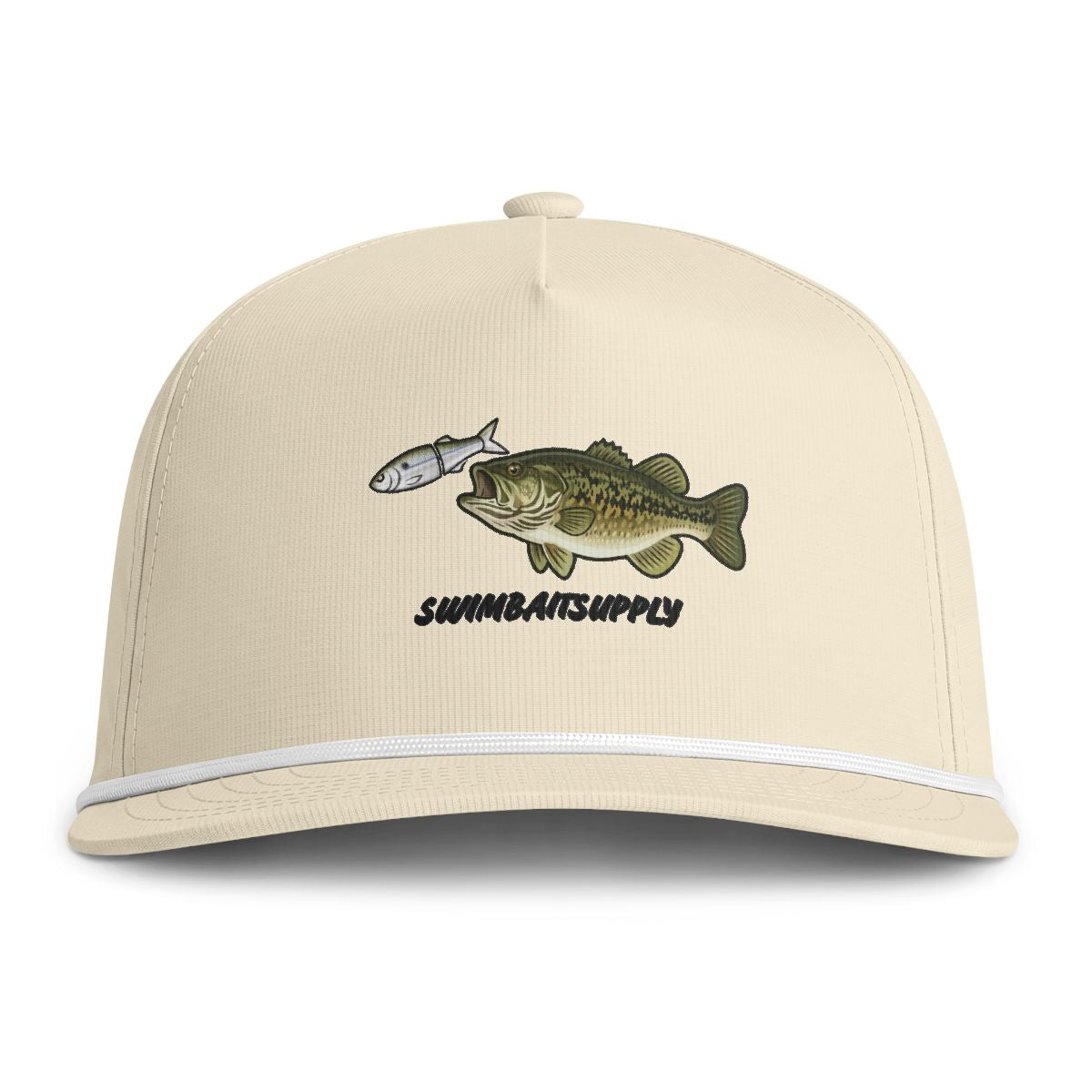 Largemouth Bass Fishing Hat | Rope Snapback Cap, Embroidered Fish Logo